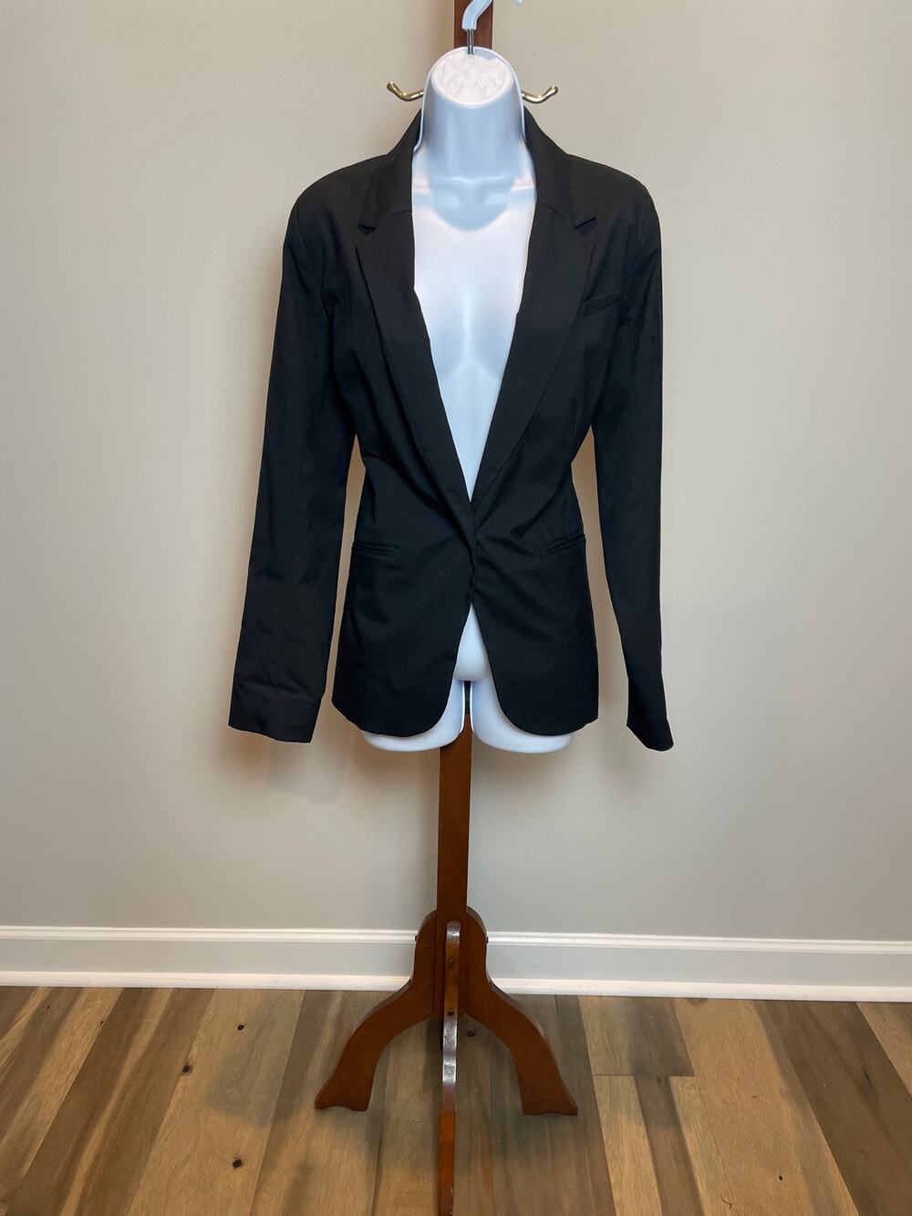 Massimo Black Tuxedo Style Single Button Blazer Womens Size M